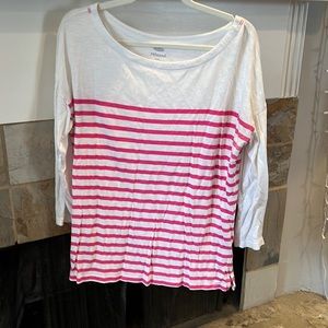 Stripped 3/4 length sleeve top